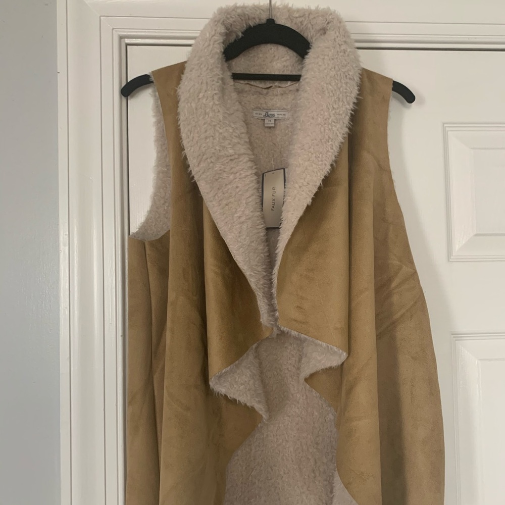 G.H. Bass faux fur and suede vest